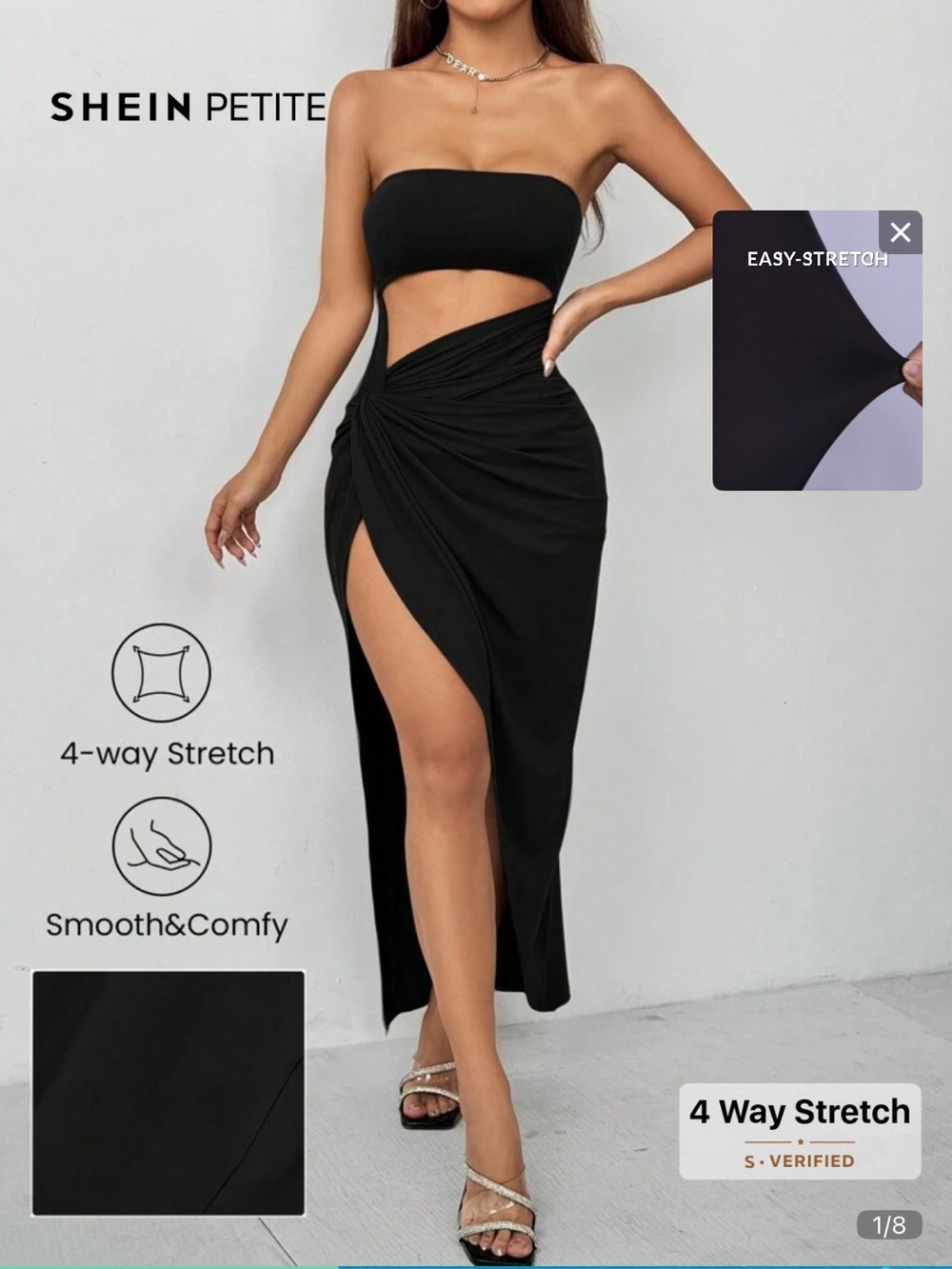 NWOT Elegant Black Knot-Detail Maxi Dress
